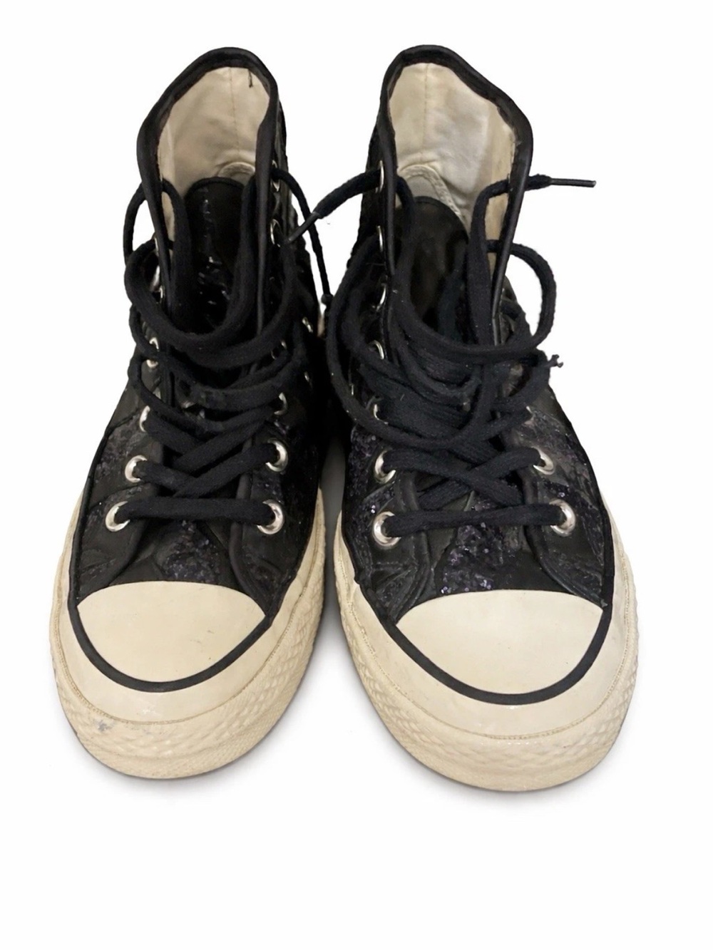 Classic Black and White High-Top Sneakers